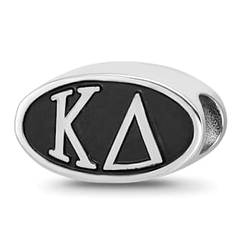 Sterling Silver LogoArt Kappa Delta Oval Greek Letters Bead