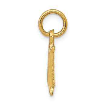 14k Yellow Gold Polished MOM with Cross pendant