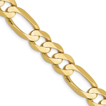 10k Yellow Gold 8.75mm Concave Open Figaro Link Bracelet