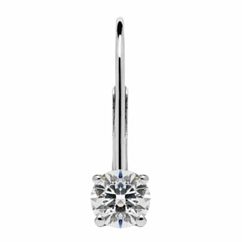 White Cubic Zirconia 14k White Gold Earrings With Velvet Gift Box 1.50ctw