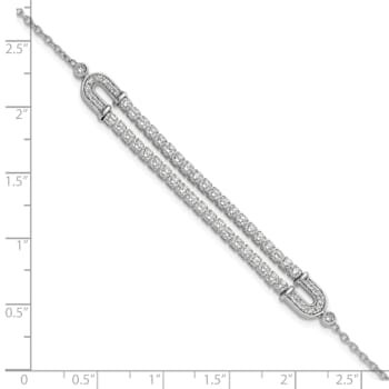 14K White Gold Lab Grown Diamond VS/SI GH, with 1 Inch Extension Bracelet