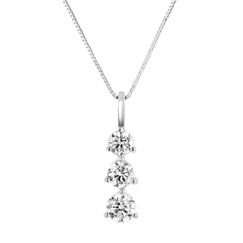 1.00ctw Diamond 3 Stone Pendant 14k White Gold