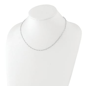 14K White Gold Polished Fancy Link Necklace