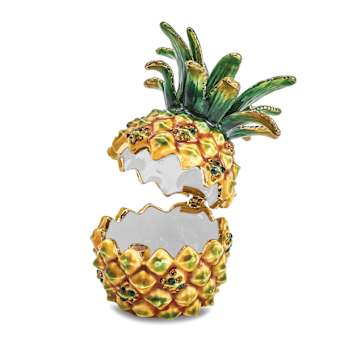 GOOD VIBES Golden Pineapple Trinket Box