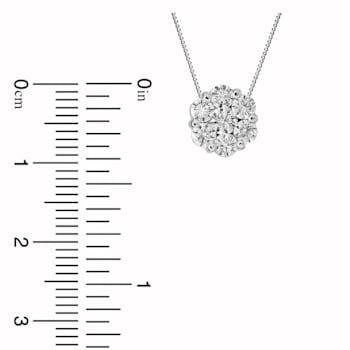 0.75ctw Diamond Cluster Pendant in 14k White Gold