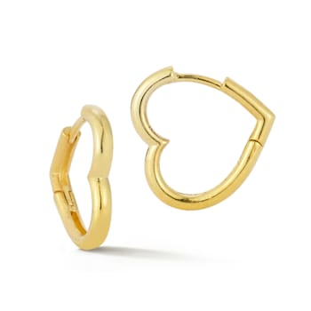 Sterling Statements 14K Yellow Gold Over Sterling Silver Large Heart
Shaped Huggie Hoop Earrings