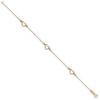 14K Yellow Gold Fancy Heart Bracelet