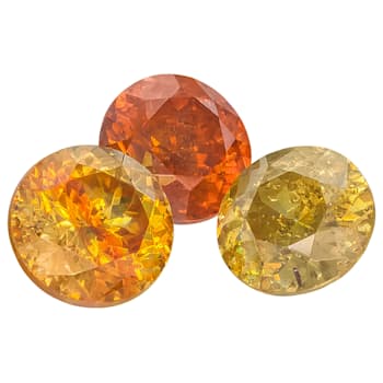 Sphalerite 6mm Round Set of 3 3.55ctw