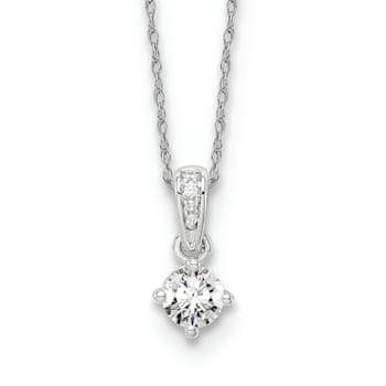 Rhodium Over 14K White Gold Lab Grown Diamond SI1/SI2, G H I, Pendant 18
Inch Necklace 0.34ctw