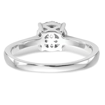 Rhodium Over 14K White Gold Diamond Cluster Engagement Ring 0.33ctw