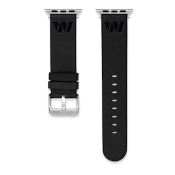 Gametime Washington Commanders Leather Apple Watch Band (38/40mm M/L
Black). Watch not included.