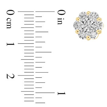1.50ctw Diamond Cluster Earrings in 14k Yellow Gold