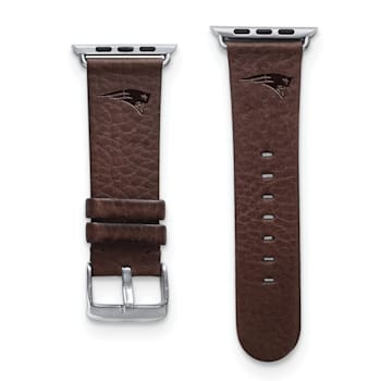 Gametime New England Patriots Leather Band fits Apple Watch (38/40mm M/L
Brown). Watch not included.