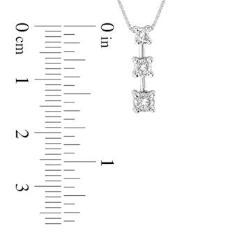 0.50ctw Diamond 3 Stone Pendant 14k White Gold