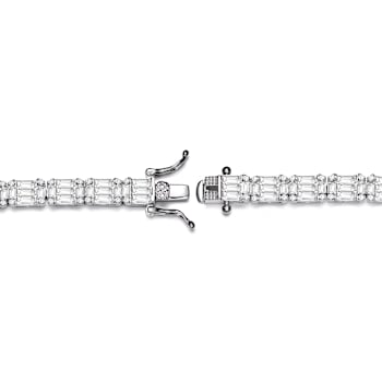 CZ Cluster Tennis Bracelet In Sterling Silver