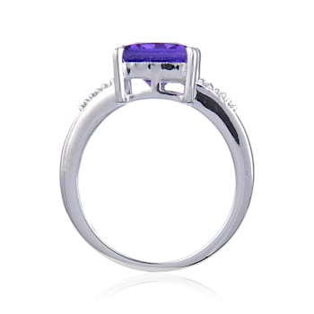 Princess Cut Lab Created Purple Sapphire with White Topaz Accents
Sterling Silver Ring, 3.63ctw