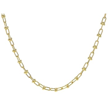Stirrup Briglia ChaIn Necklace In 18K Gold Over Bronze 20 Inch