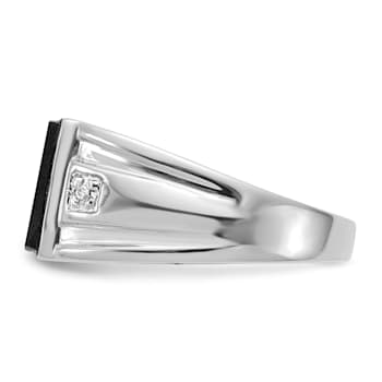 Rhodium Over 10K White Gold AA Diamond men's ring