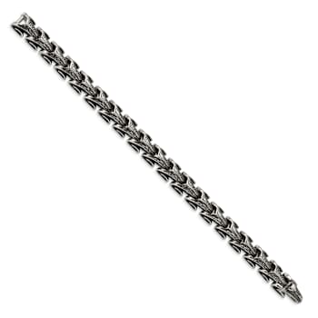 Stainless Steel Antiqued and Polished Bracelet