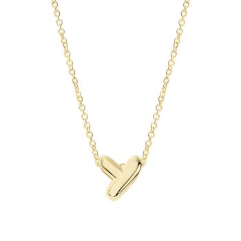 CZ Initial Y Tennis Necklace And Pendant Set In 14K Gold Over Brass 4.05ctw