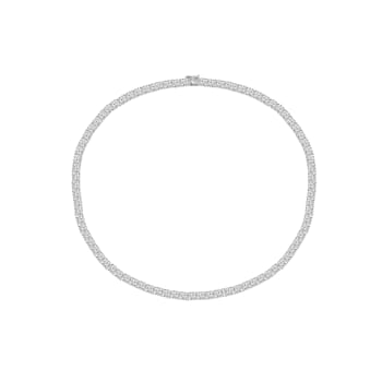 White Cubic Zirconia Platinum Over Sterling Silver Tennis Necklace 43.50ctw