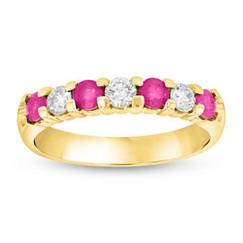 0.75ctw Ruby and Diamond Band Ring in 14k Yellow Gold
