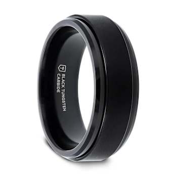 REVOLVE Black Tungsten Brushed Finish Spinner Polished Base Spinning
Band 6mm