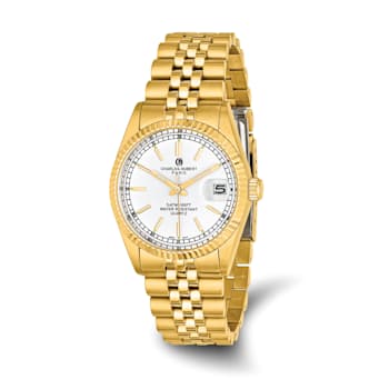 Mens Charles Hubert IP-plated Off-white Dial Watch