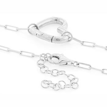 Heart Paperclip Pendant Necklace In Platinum Over Sterling Silver 2.3mm
18 Inch