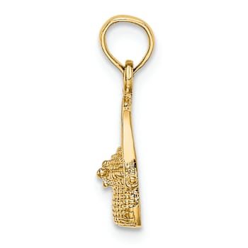 10K Yellow Gold 2D Textured Nantucket Basket Charm