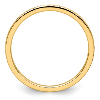 10K Yellow Gold 1.2mm Twisted Wire Pattern Stackable Expressions Band