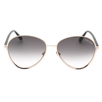 Tom Ford Shiny Rose Frame / Gradient Smoke Lenses Sunglasses