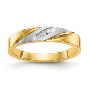 14K Yellow Gold AA Quality Ladies Wedding Band