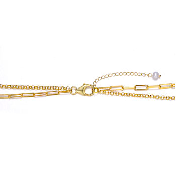 Pear Shape Freshwater Pearl Layered Necklace In 14K Gold Over Sterling Silver