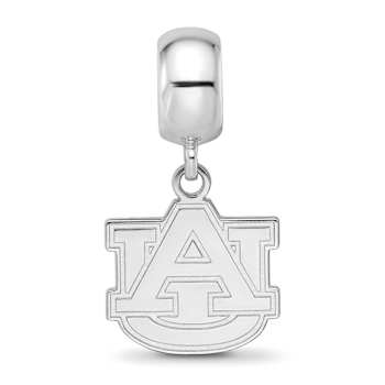 Sterling Silver Rhodium-plated LogoArt Auburn University Small Dangle Bead