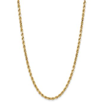 14k Yellow Gold 5.5mm Diamond-Cut Rope 16 Inch Chain
