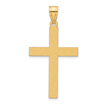 14k Yellow Gold Sandblasted Cross Pendant