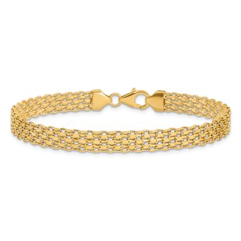 14k Yellow Gold Polished 6.2mm Fancy Link Bracelet