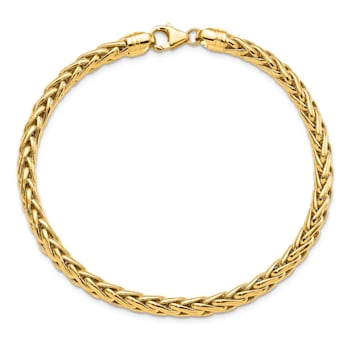 14K Yellow Gold Polished 8.5-inch Wheat Chain Bracelet