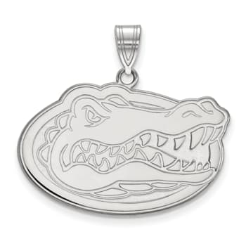 Rhodium Over Sterling Silver LogoArt University of Florida Large Pendant