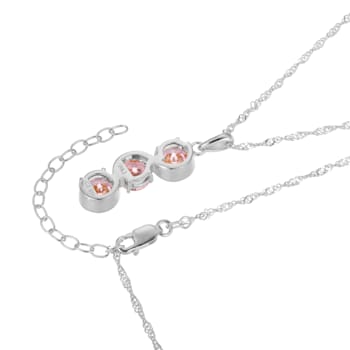 Pink Cubic Zirconia Platinum Over Sterling Silver October Birthstone
Pendant 6.35ctw
