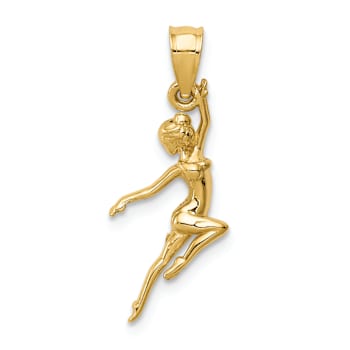 14k Yellow Gold Textured Dancer Pendant