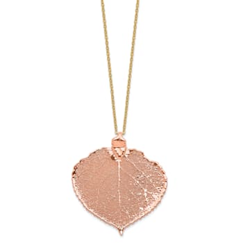 Copper Dipped Aspen Leaf with 20 Inch Gold-plated Necklace