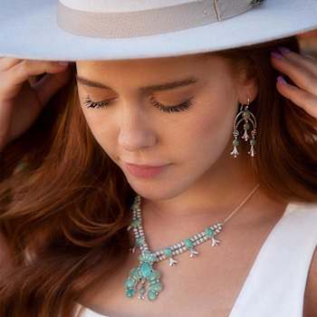 Barse Jewelry Floral Chandelier Blue Turquoise Sterling Silver Earrings