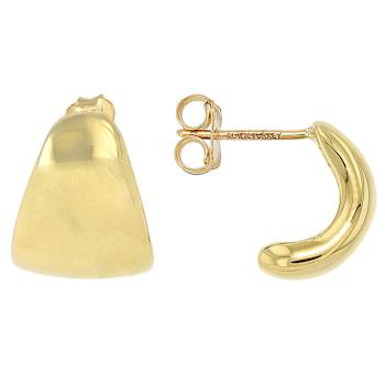 Graduated J-Hoop Earrings In 10K Gold