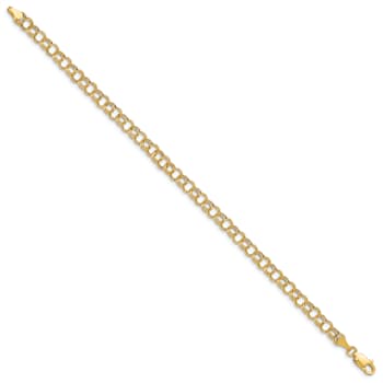 14k Yellow Gold 5mm Double Link Charm Bracelet