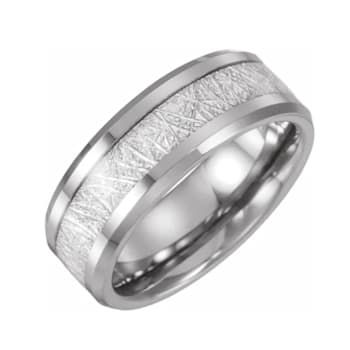 Tungsten Men's Band With Pattern Inlay