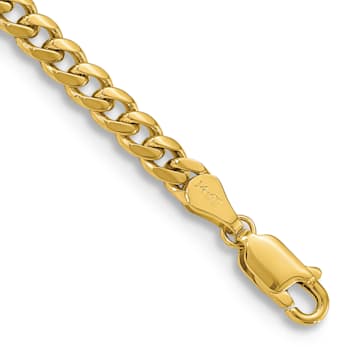 14k Yellow Gold 4.25mm Solid Miami Cuban Link Bracelet