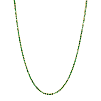 7.00ctw Emerald 14k Yellow Gold Tennis Necklace, 17 Inches