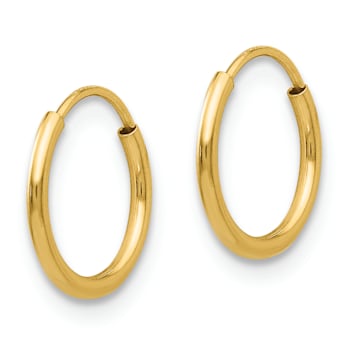 14K Yellow Gold Endless Hoop Earrings